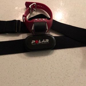 Polar watch and belt heart monitor.